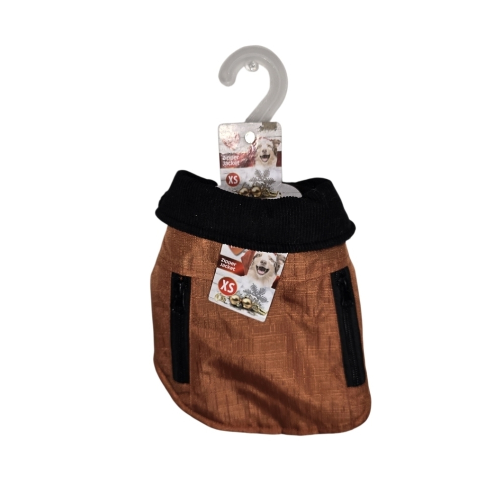 Dog Coat Jacket Pet Central Fleece Lined Copper Color  Size XS New